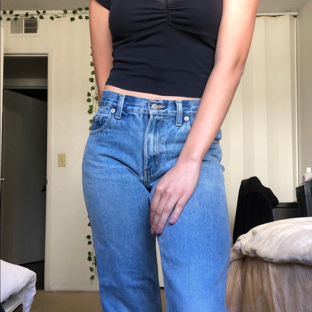 blue straight leg jeans!